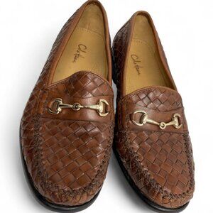Cole Haan Brown Basket Weave Loafer Leather Dress Shoes Men's 9.5 M